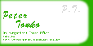 peter tomko business card